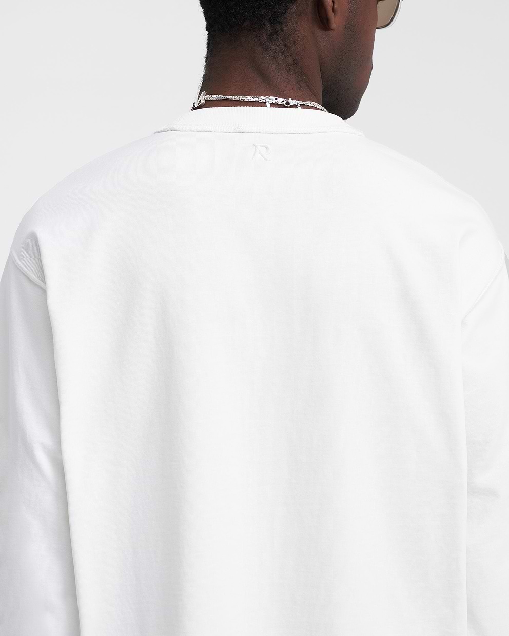 Heavyweight Initial Long Sleeve T-Shirt - Flat White